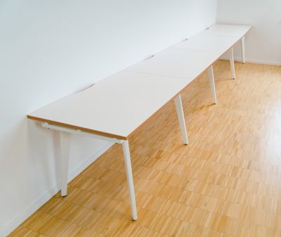 Lot de tables de réunion Yunique | Lot de 4 tables | Extensible | HxLxP 740 x 4800 x 797 mm | Simple | Nature | Easy Deal | Novigami